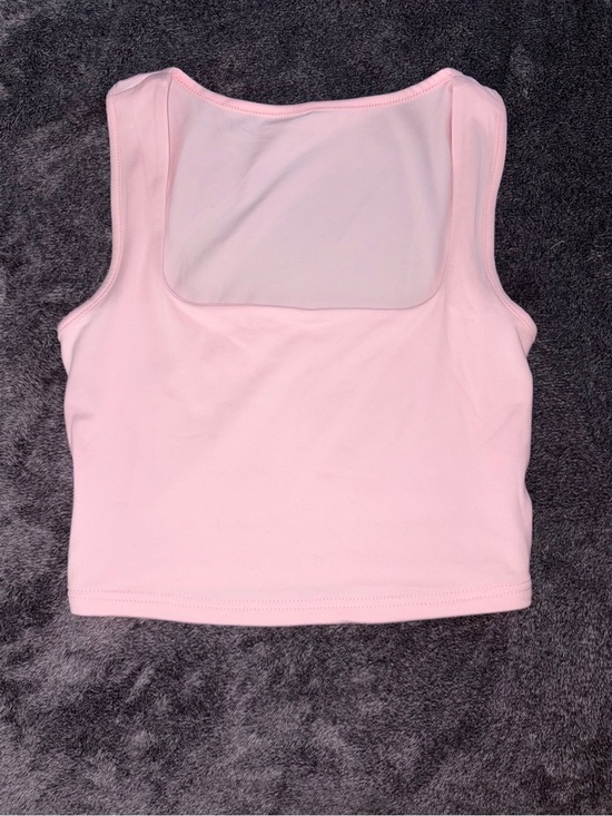 SHEIN Tops - SHEIN Pastel Pink Square Neck Crop Tank